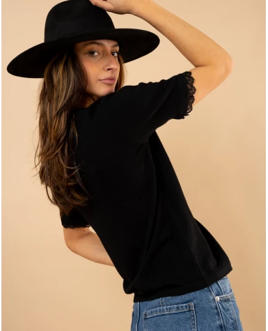 T-shirt maille dentelle