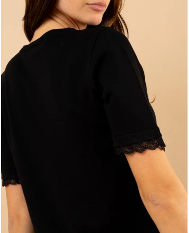 T-shirt maille dentelle