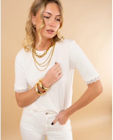 T-shirt maille dentelle