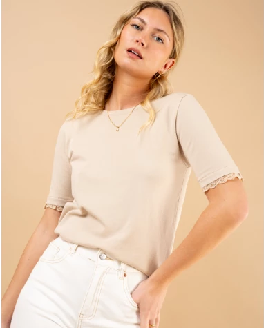 T-shirt maille dentelle
