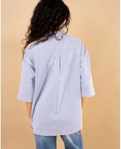 Chemise rayée strass