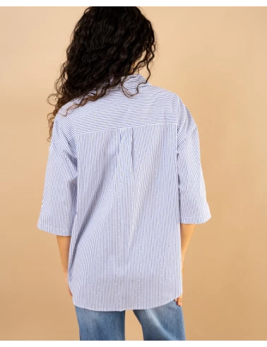Chemise rayée strass