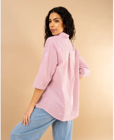 Chemise rayée strass