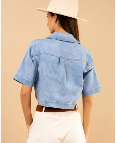 Chemise crop poches