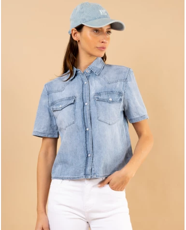 Chemise jean courte