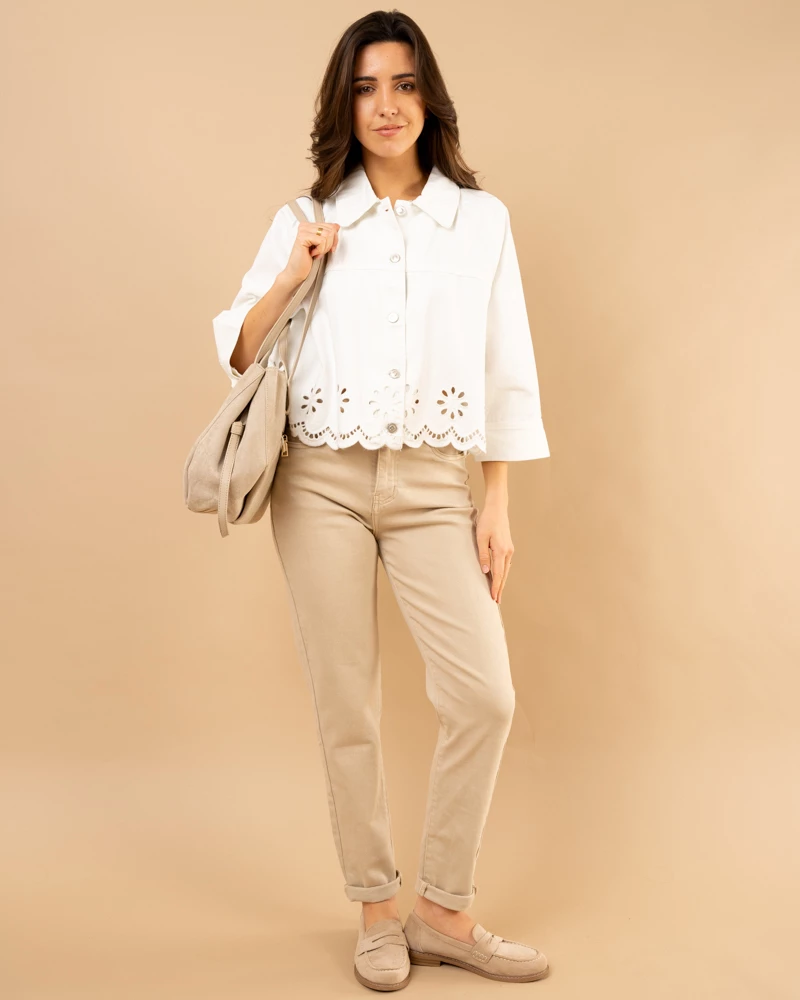 Veste jean brodée