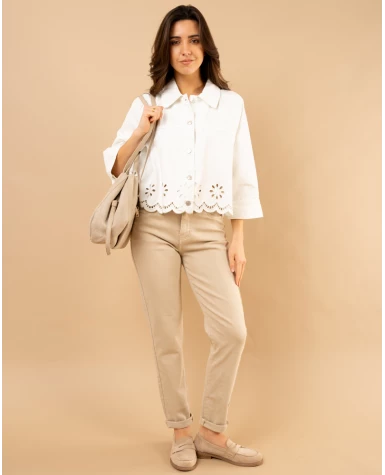 Veste jean brodée
