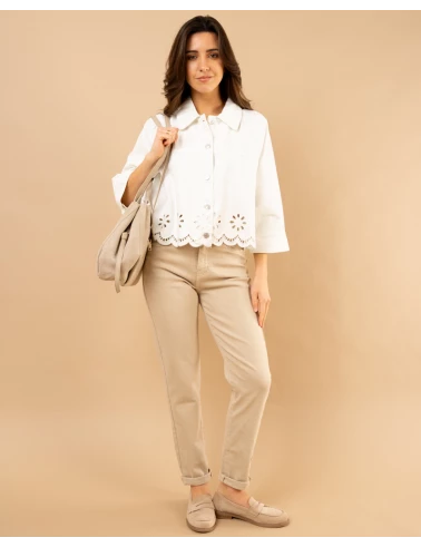 Veste jean brodée