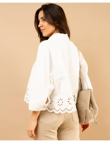 Veste jean brodée