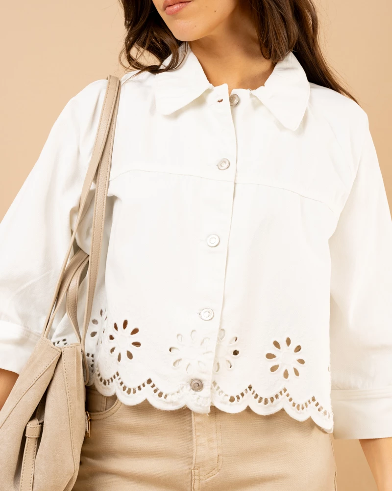 Veste jean brodée