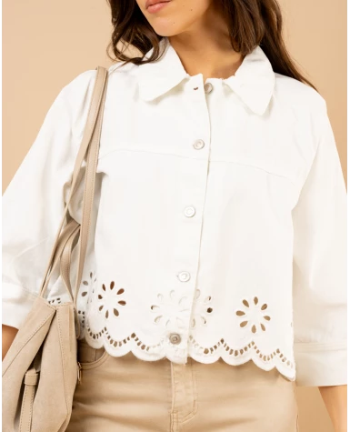 Veste jean brodée