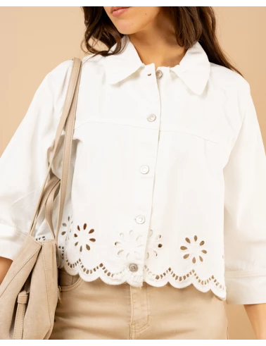 Veste jean brodée