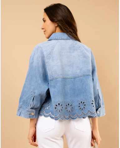 Veste jean brodée