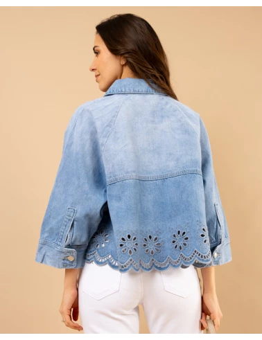 Veste jean brodée