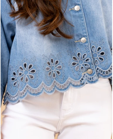 Veste jean brodée