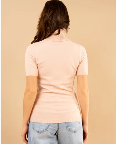 Pull col roulé manches courtes
