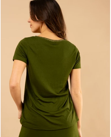 T-shirt col en v lurex
