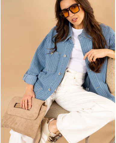 Veste jean rayée