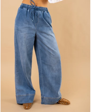 Jean large élastique