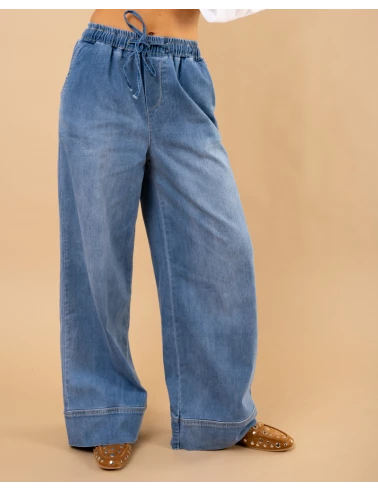 Jean large élastique