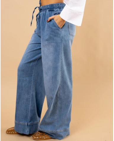 Jean large élastique