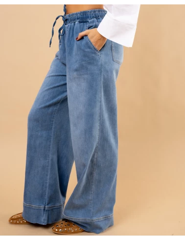 Jean large élastique