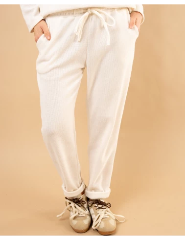Pantalon effet velours