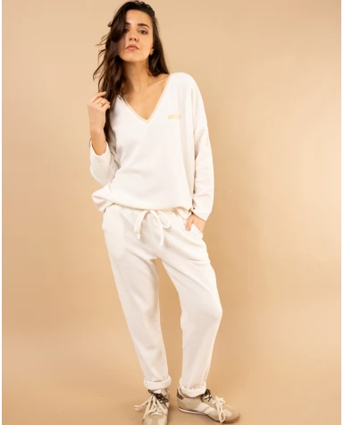 Pantalon effet velours