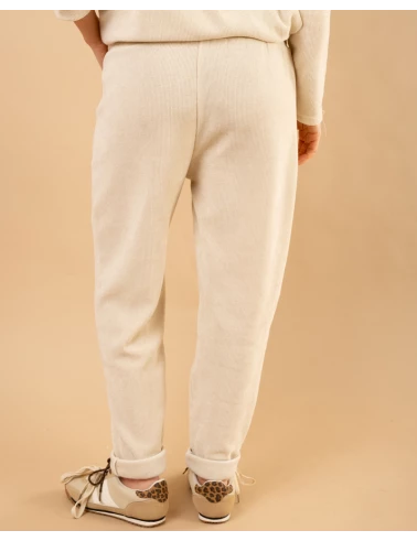 Pantalon effet velours