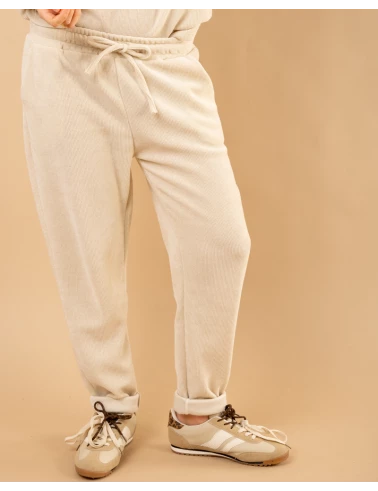 Pantalon effet velours