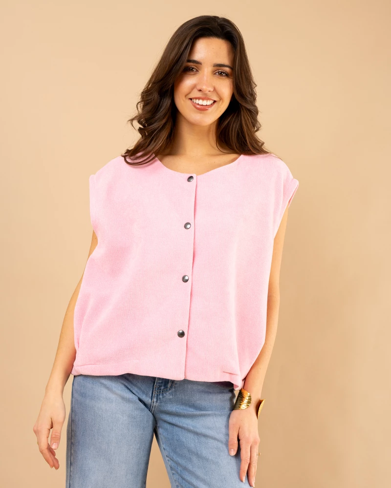 Gilet effet velours