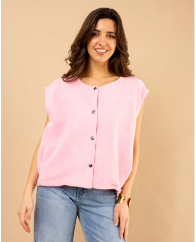 Gilet effet velours