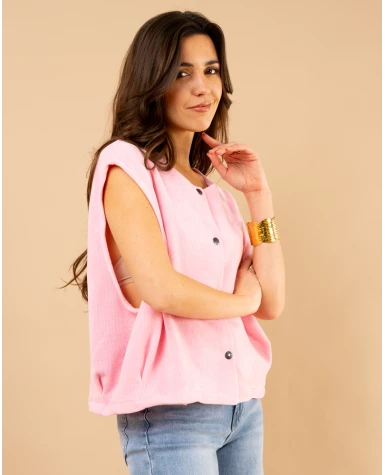Gilet effet velours