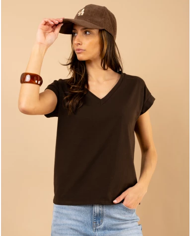 T-shirt col en v