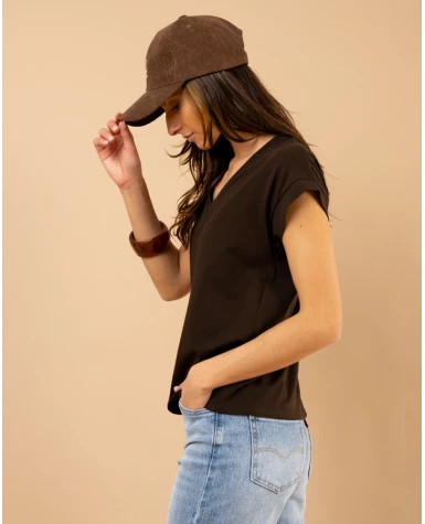 T-shirt col en v