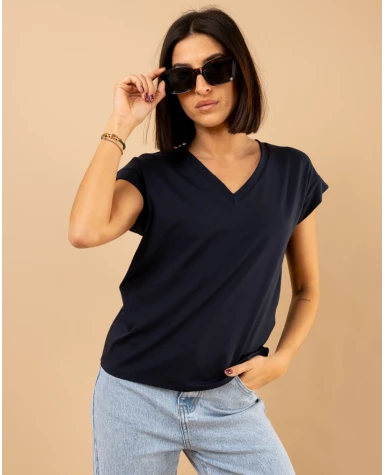 T-shirt col en v
