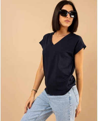 T-shirt col en v