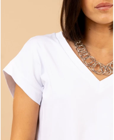 T-shirt col en v