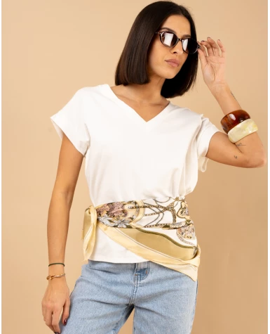 T-shirt col en v
