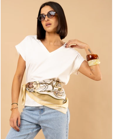 T-shirt col en v