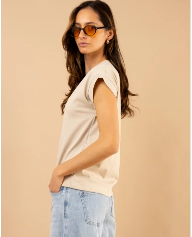 T-shirt col en v