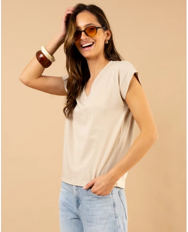 T-shirt col en v