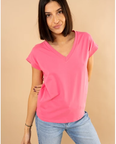 T-shirt col en v