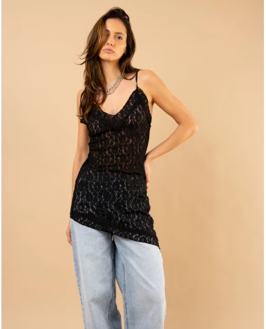 Top dentelle asymétrique