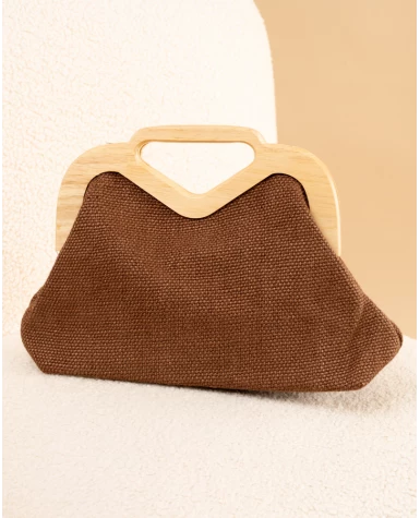 Pochette lin bois