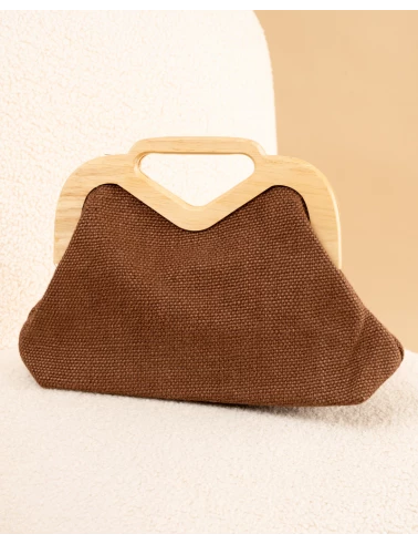 Pochette lin bois