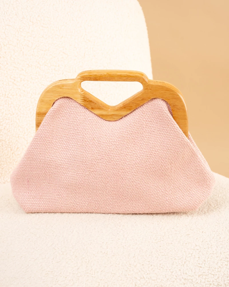 Pochette lin bois