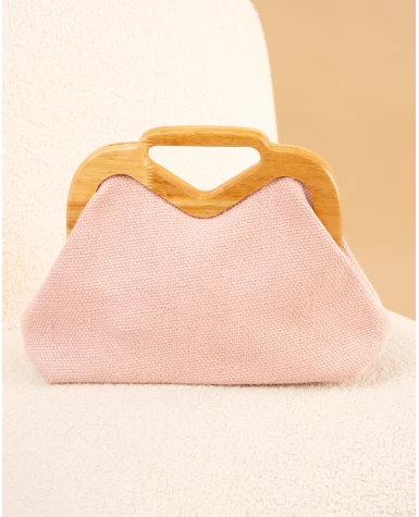 Pochette lin bois