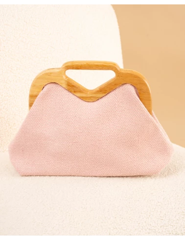 Pochette lin bois