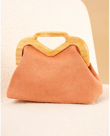 Pochette lin bois